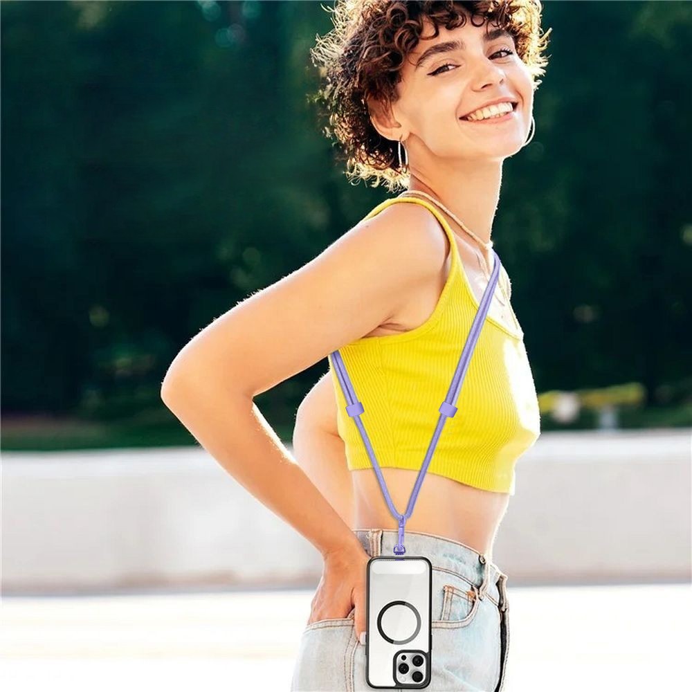 Smycz do telefonu, regulowana, fioletowa