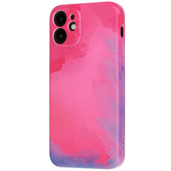 Etui do iPhone 12 watercolor painting elastyczne malowane Pink Splash
