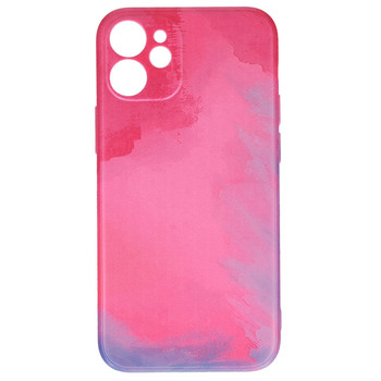 Etui do iPhone 12 watercolor painting elastyczne malowane Pink Splash