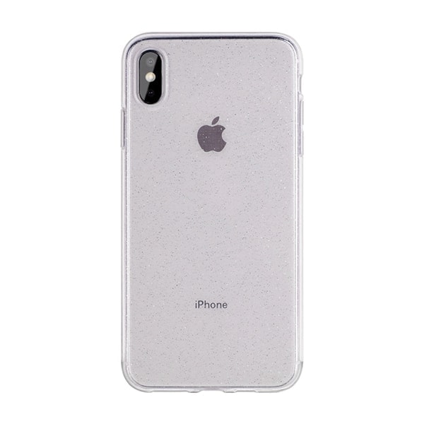 Etui do iPhone X/XS lekkie transparentne brokatowe