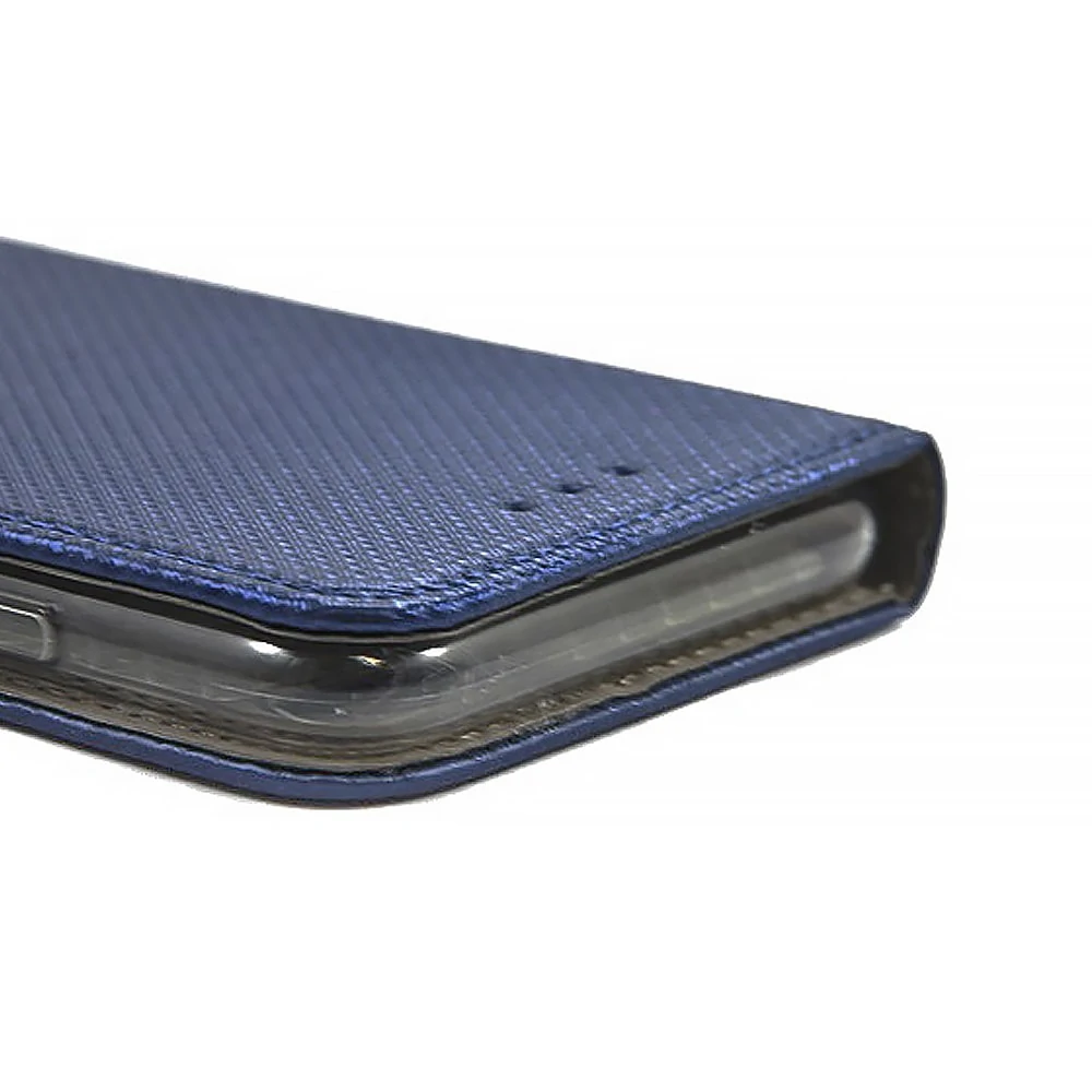 Etui do iPhone 12 książkowe na magnes z trwałego niebrudzącego się materiału, granatowe