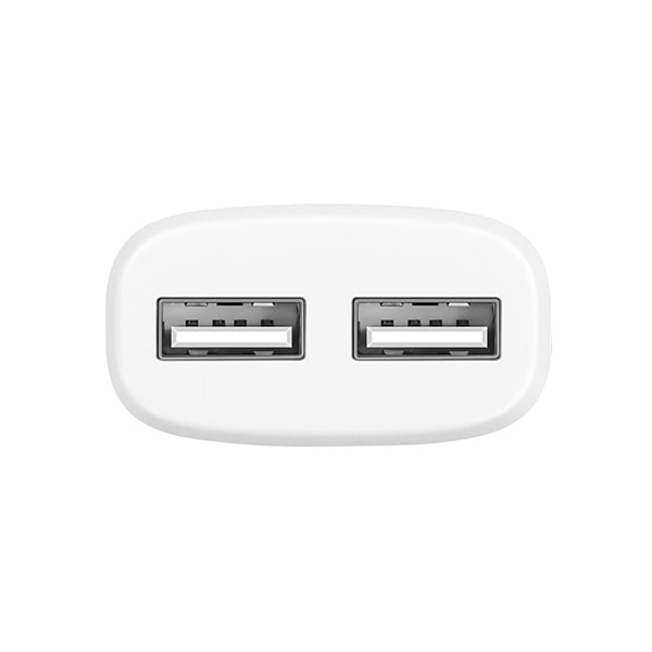 Ładowarka sieciowa 2xUSB z kablem Lightning, biała