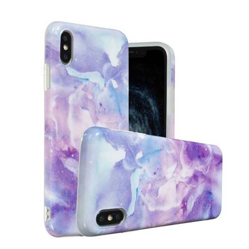 Etui do iPhone 7 Plus/8 Plus eleganckie fioletowo-niebieskie niebo ze złotym uchwytem