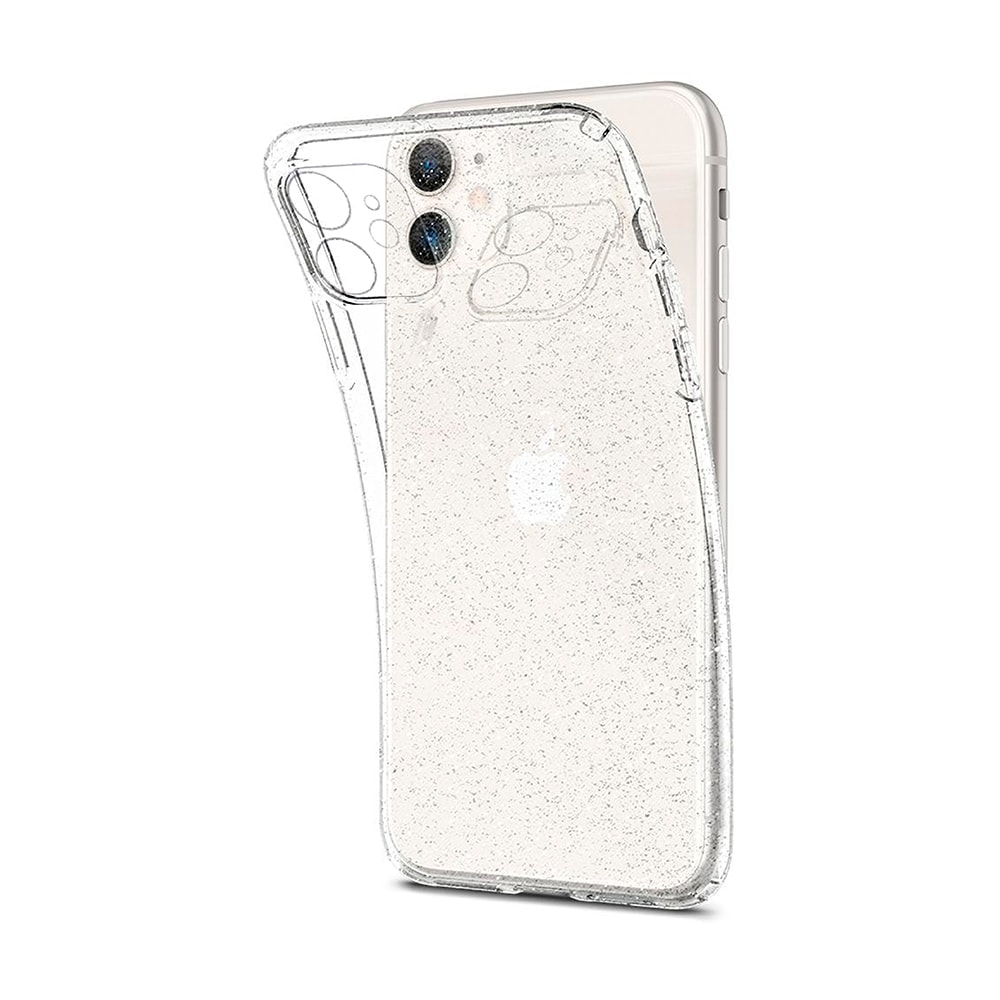 Etui do iPhone 11 z brokatem cienkie przeźroczyste glitter, ochrona obiektywu