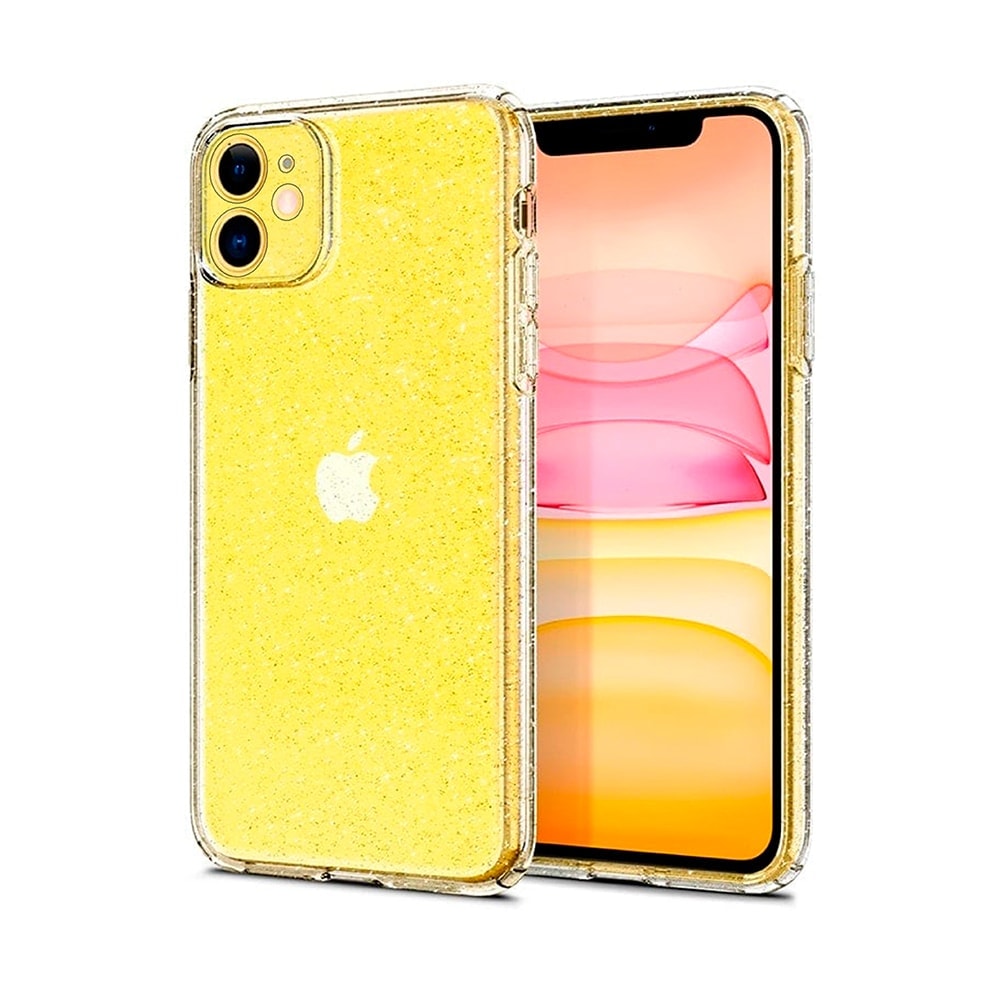 Etui do iPhone 11 z brokatem cienkie przeźroczyste glitter, ochrona obiektywu