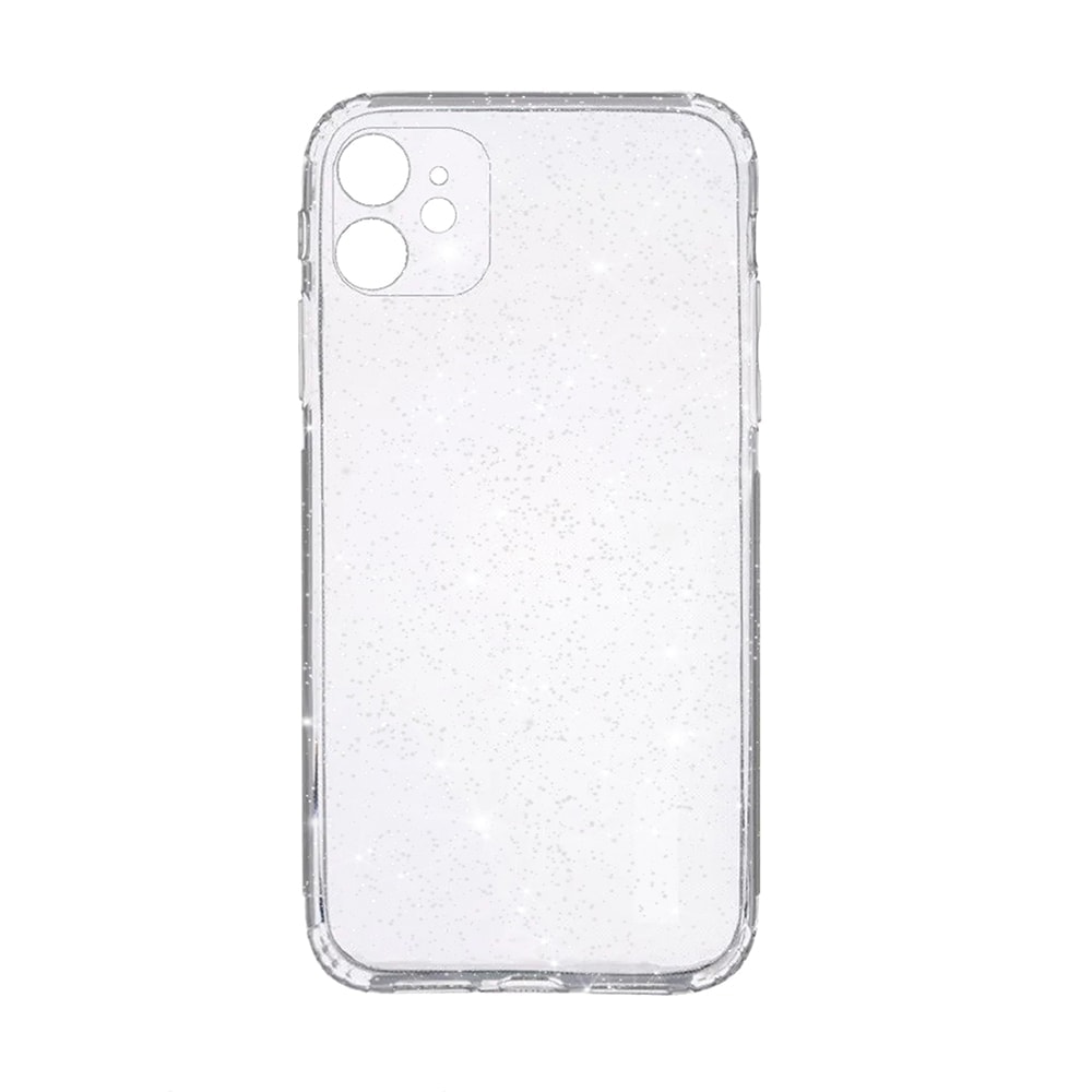 Etui do iPhone 11 z brokatem cienkie przeźroczyste glitter, ochrona obiektywu
