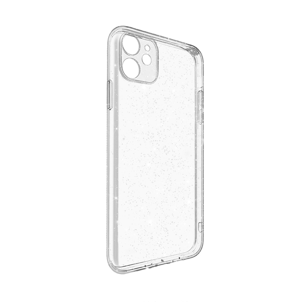 Etui do iPhone 11 z brokatem cienkie przeźroczyste glitter, ochrona obiektywu