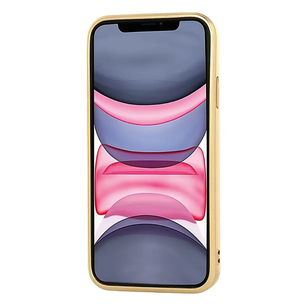 Etui do iPhone 12 silikonowe elastyczne złote