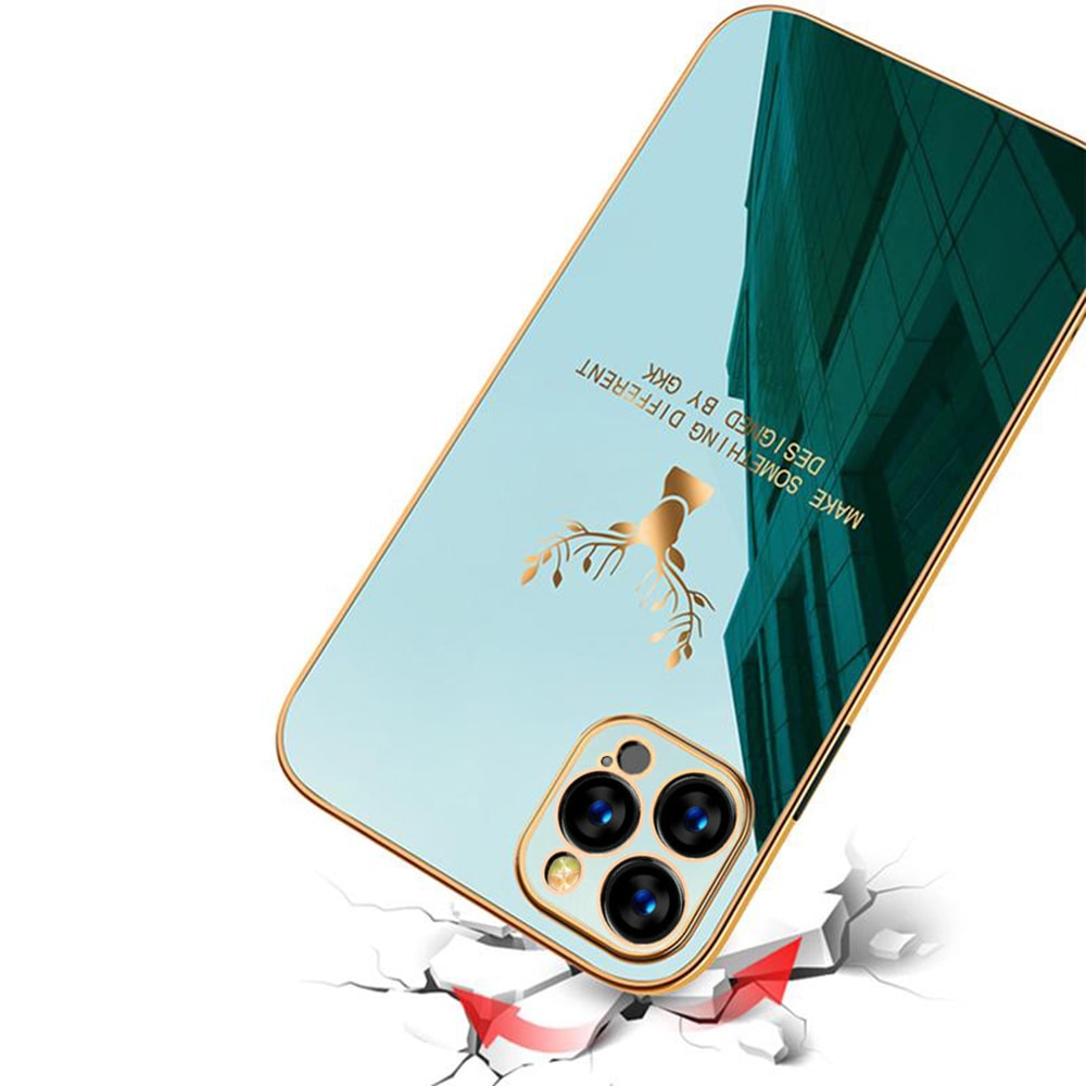 SURPHY do iPhone 12 Pro z nadrukiem, szmaragdowe ze złotą ramką