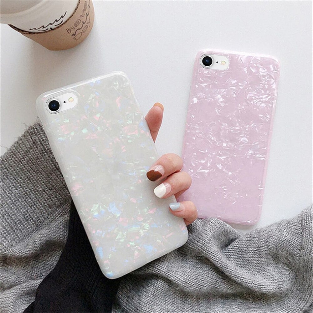 Etui do iPhone SE2022/SE2020/8/7 muszla perłowa biała