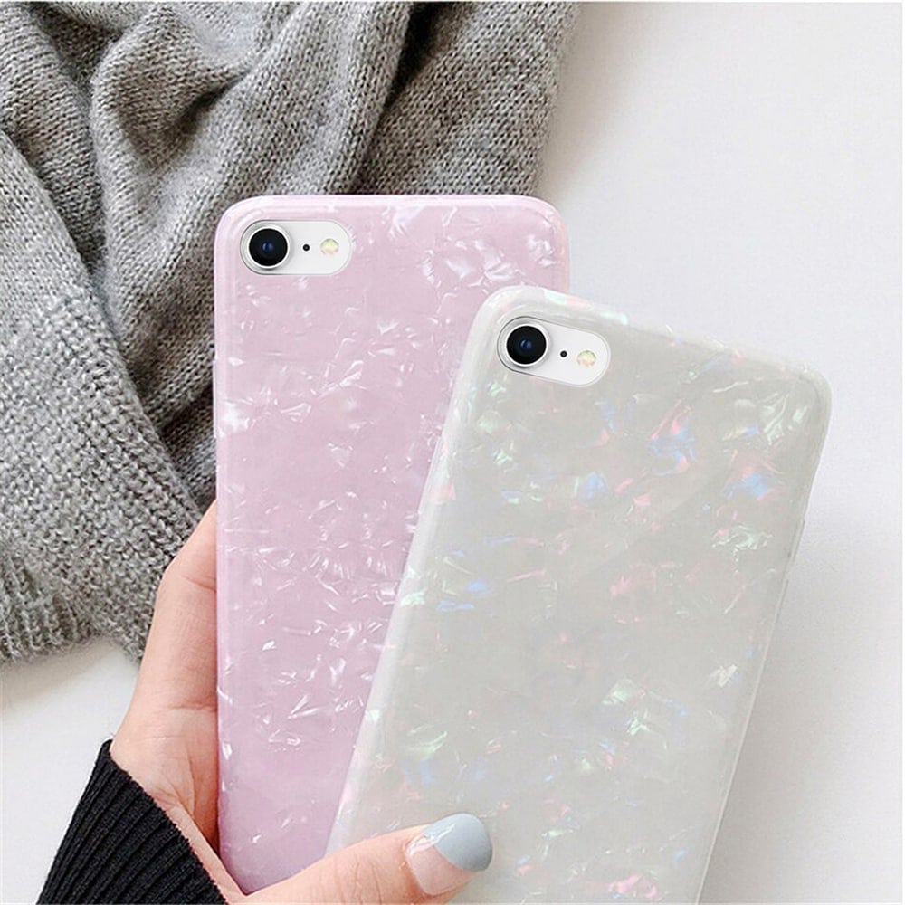 Etui do iPhone SE2022/SE2020/8/7 muszla perłowa biała