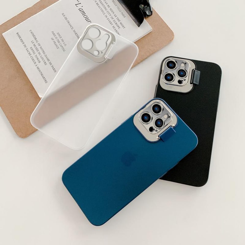 Etui do iPhone 12 Pro SmartDevil matowe czarne z metalową klapką na obiektyw