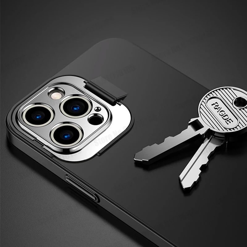 Etui do iPhone 12 Pro SmartDevil matowe czarne z metalową klapką na obiektyw