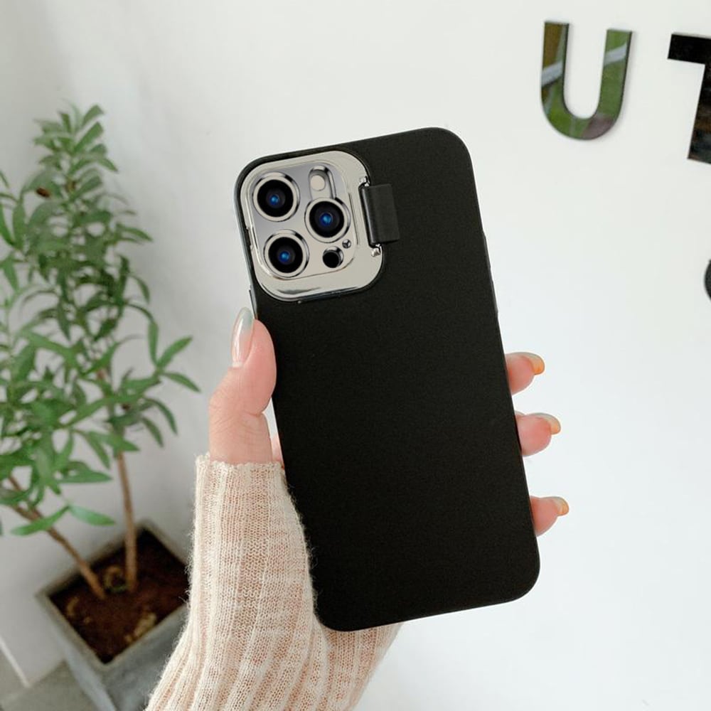 Etui do iPhone 12 Pro SmartDevil matowe czarne z metalową klapką na obiektyw