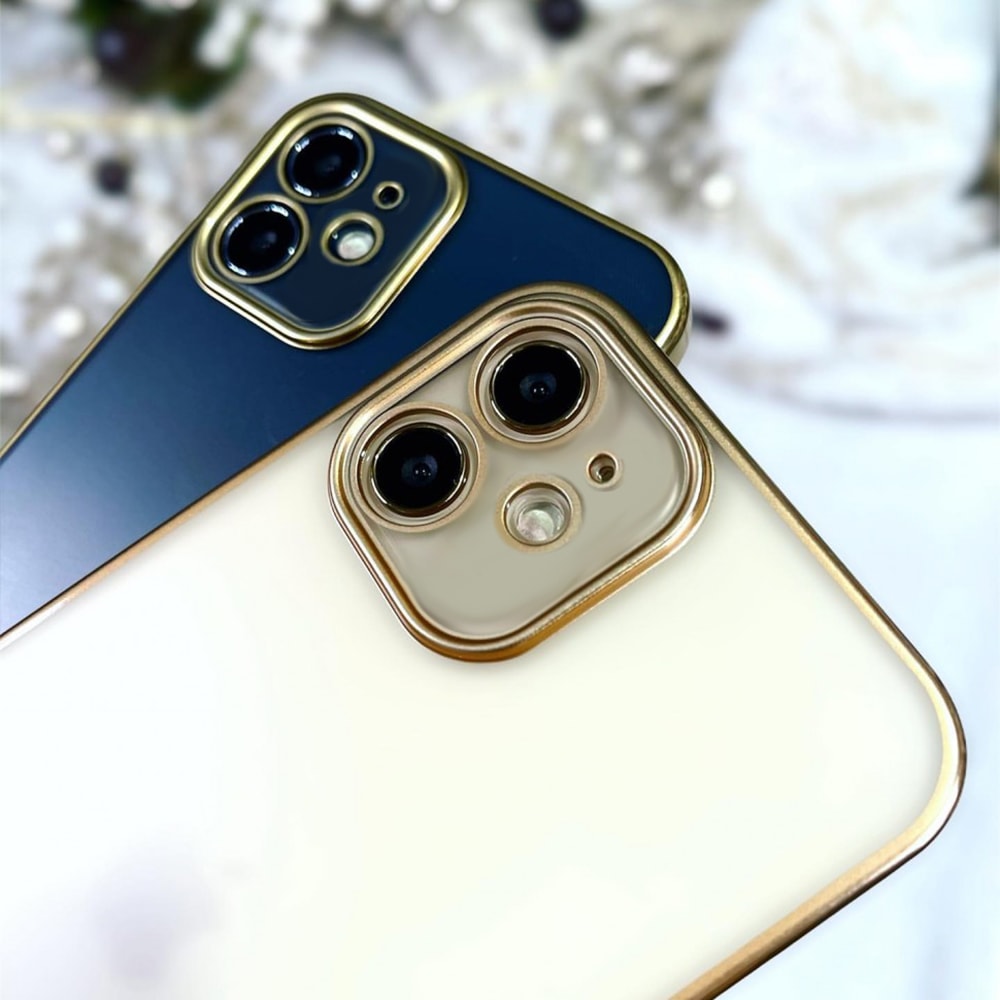 Etui do iPhone 12 półprzeźroczyste, matowe, chromowane złoto SULADA oryginal