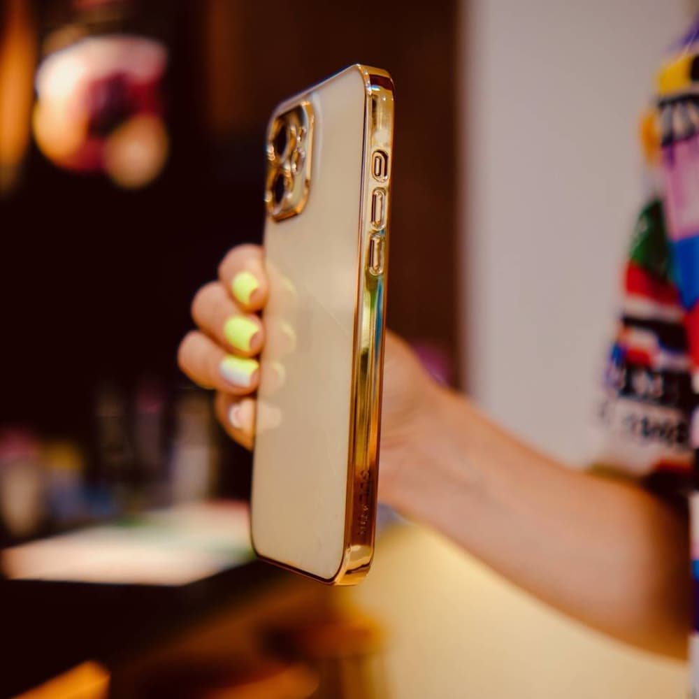 Etui do iPhone 12 półprzeźroczyste, matowe, chromowane złoto SULADA oryginal