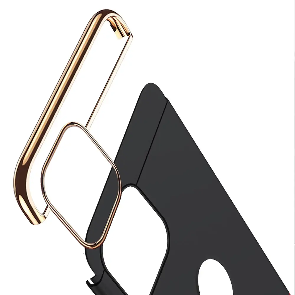 Etui do iPhone 11 eleganckie cienkie ze zdobieniami i widocznym logo, czarne