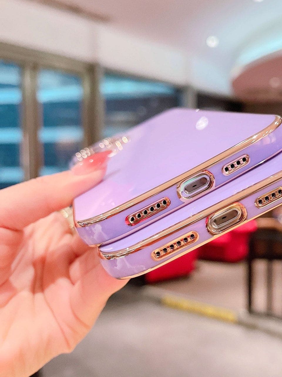 Etui do iPhone 12 Pro luksusowe stylowe, liliowe fioletowe