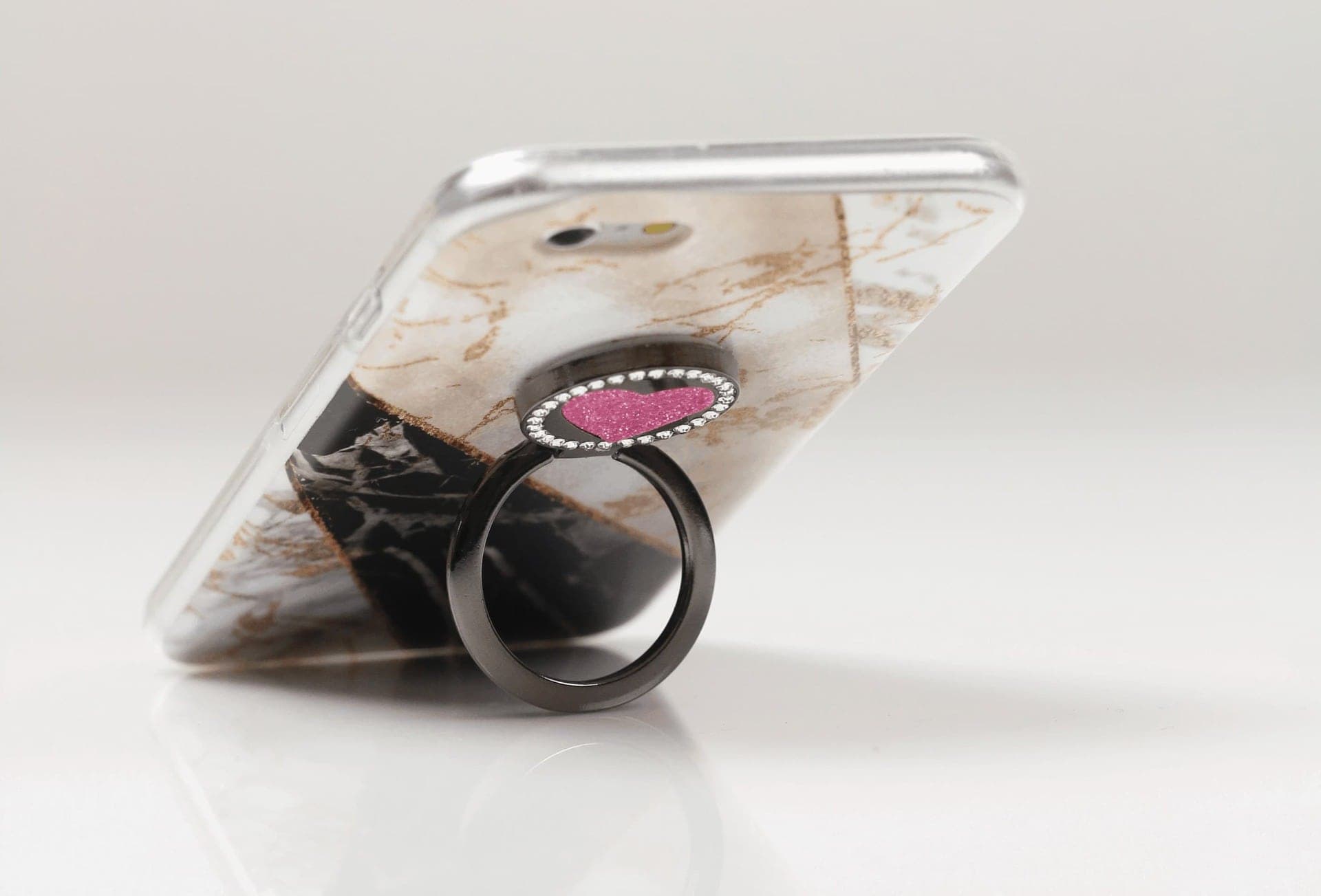 Uchwyt magnetyczny selfie ring podstawka do telefonu 2 in1, grafitowy