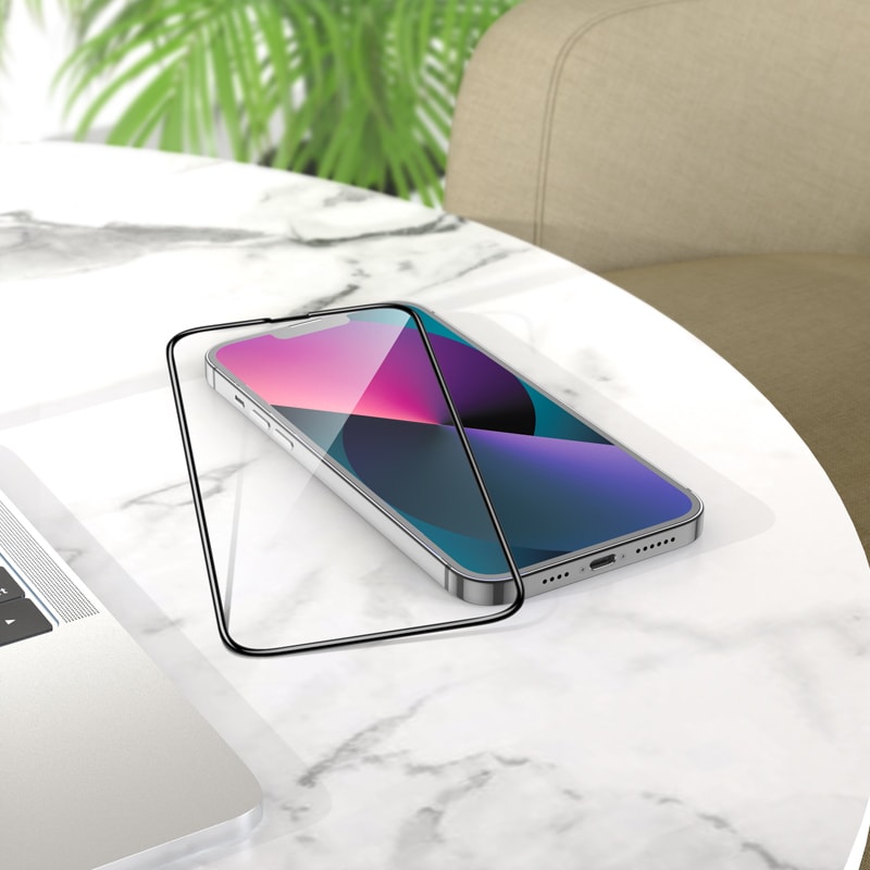 Szkło hartowane na cały ekran 5D z ramką bardzo wytrzymałe do iPhone 13 Pro Max