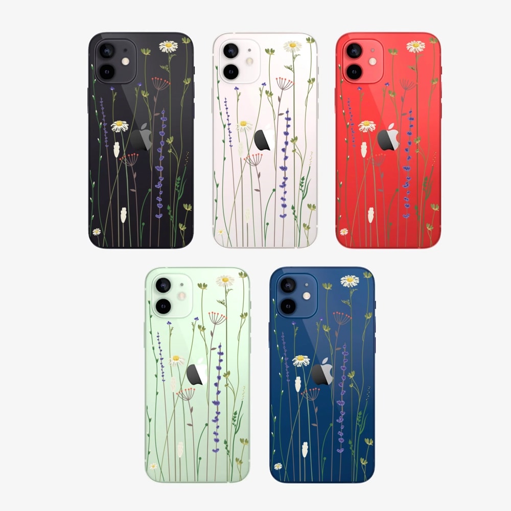 Etui do iPhone 12 silikonowe przeźroczyste wiosenne kwiaty