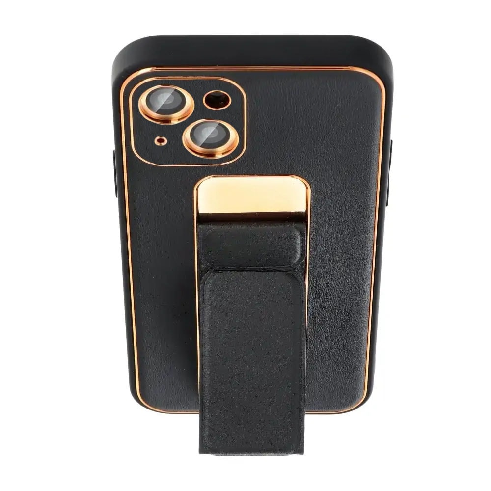 Etui do iPhone 13 Stand Leather Case z podstawką skórzane, czarne