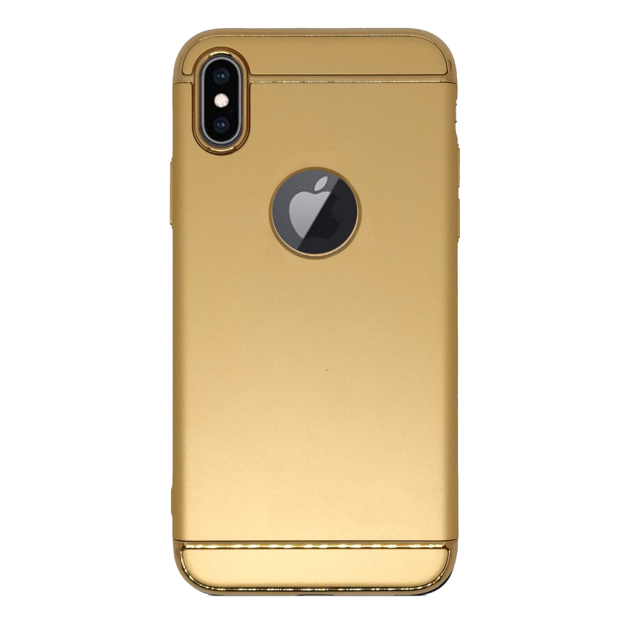 Etui do iPhone X/XS eleganckie cienkie ze zdobieniami i widocznym logo, złote