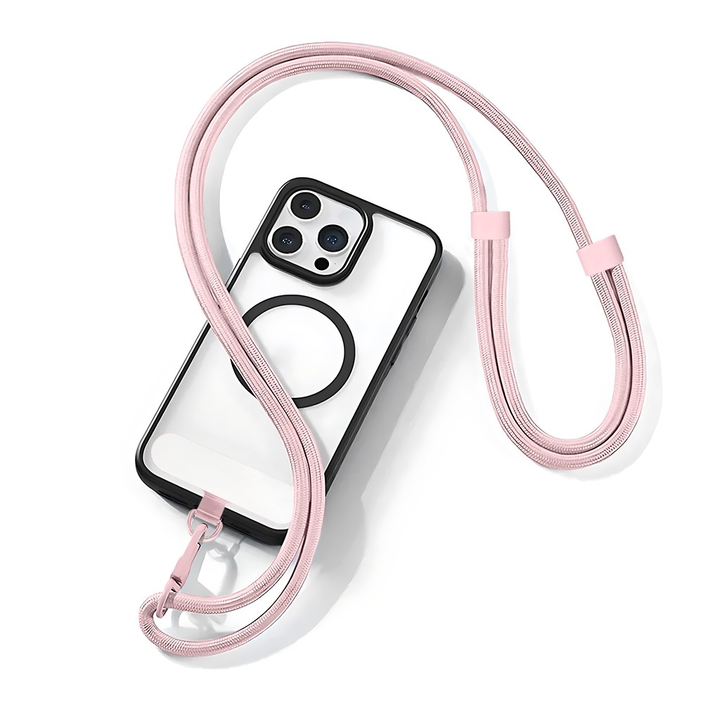 Smycz do telefonu, regulowana, różowa