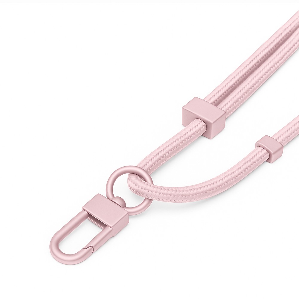 Smycz do telefonu, regulowana, różowa