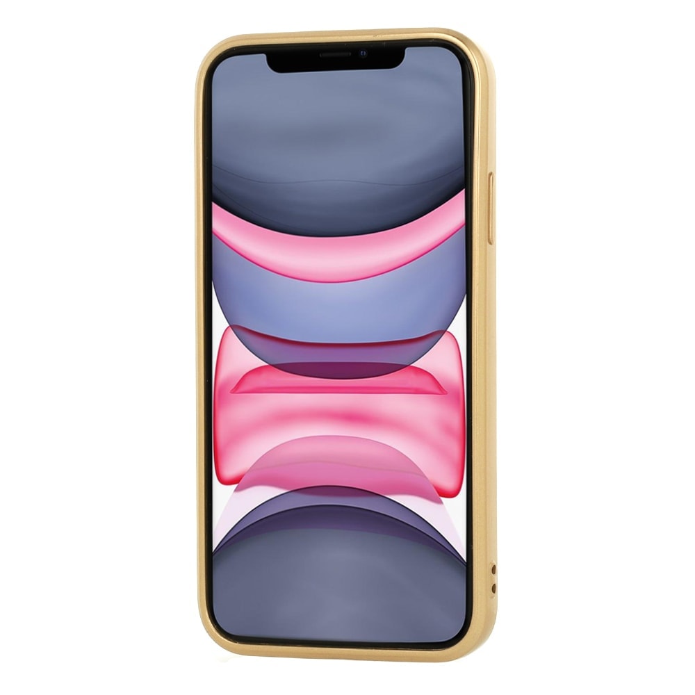 Etui do iPhone 11 Pro silikonowe elastyczne z osłoną na aparat, złote