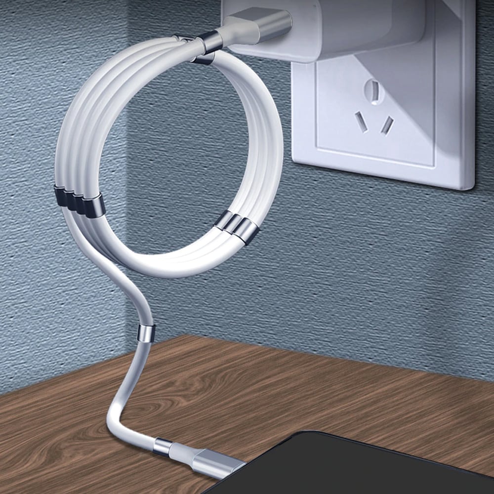 Kabel USB-C do iPhone Lightning składany, samoorganizujący do szybkiego ładowania