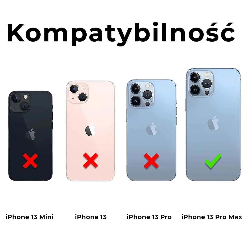 Etui do iPhone 13 Pro Max klasyczne z magnetyczną klapką, czarne