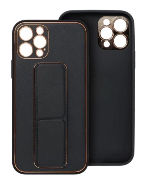 Etui do iPhone 13 Stand Leather Case z podstawką skórzane, czarne