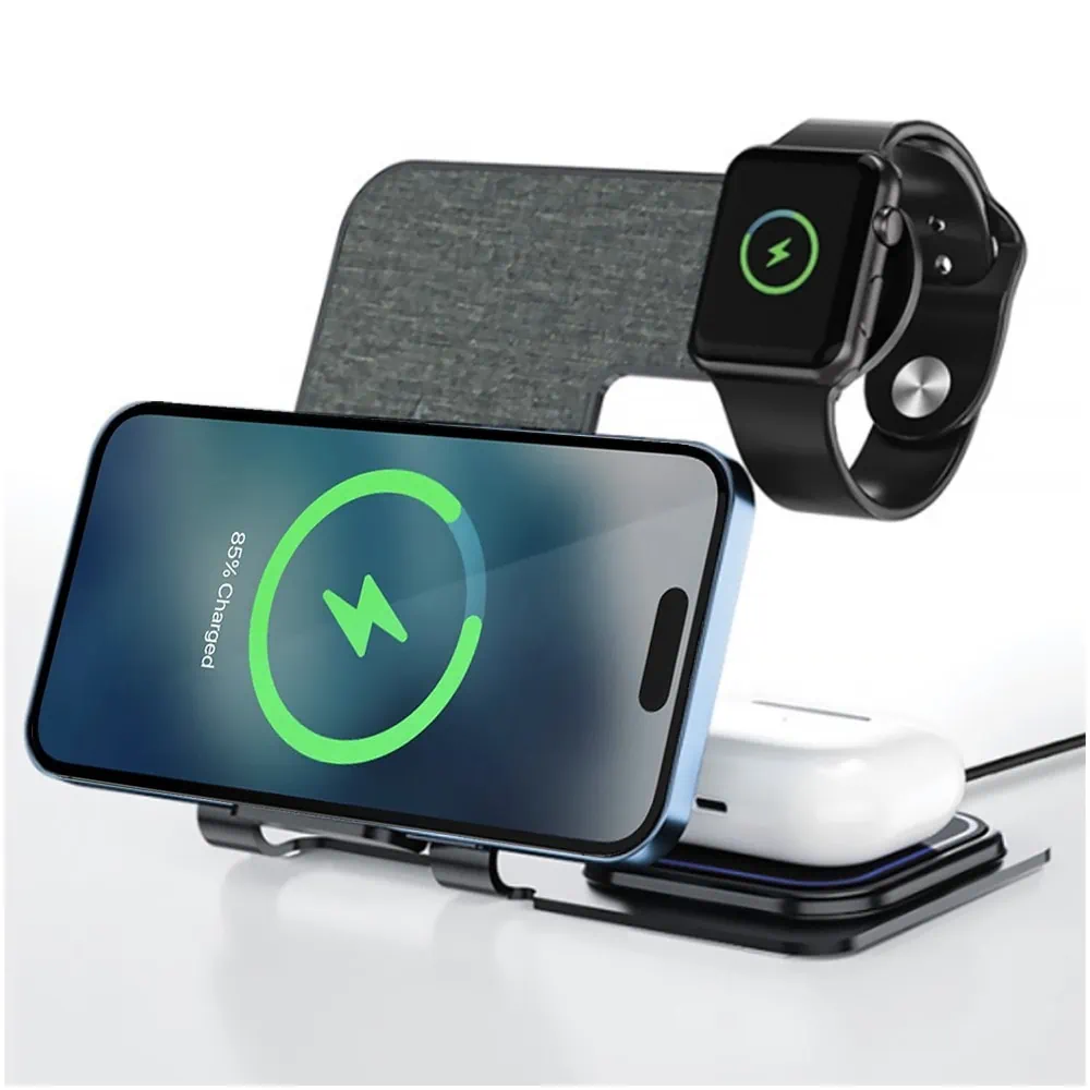 Ładowarka 3w1 iphone / apple watch / airpods szybka 20w, czarna