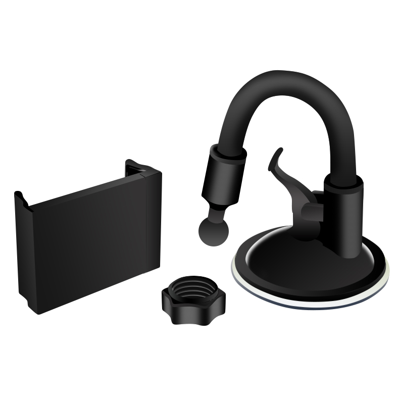 Uchwyt samochodowy z wysięgnikiem do regulacji montowany do szyby i na kokpit