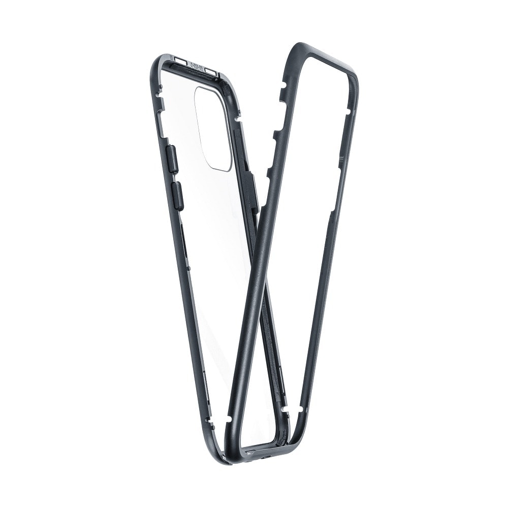 Obudowa do iPhone 11 Pro Max podwójna szyba i aluminium 360° przód + tył magnetyczna, czarna