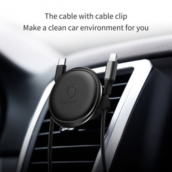 Magnetyczny uchwyt samochodowy do kratki czarno-złoty z uchwytem na kabel