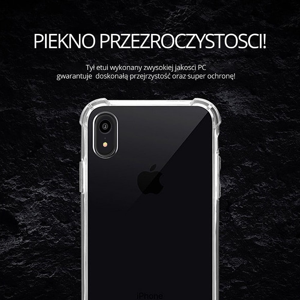 Przeźroczyste etui pancerne anti-shock wzmocnione krawędzie do iPhone XR
