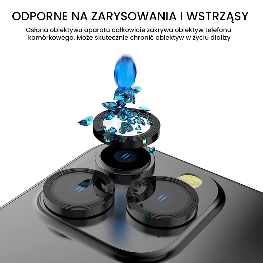 Metalowa osłona obiektywów szkło na aparat iPhone 11 Pro czarna