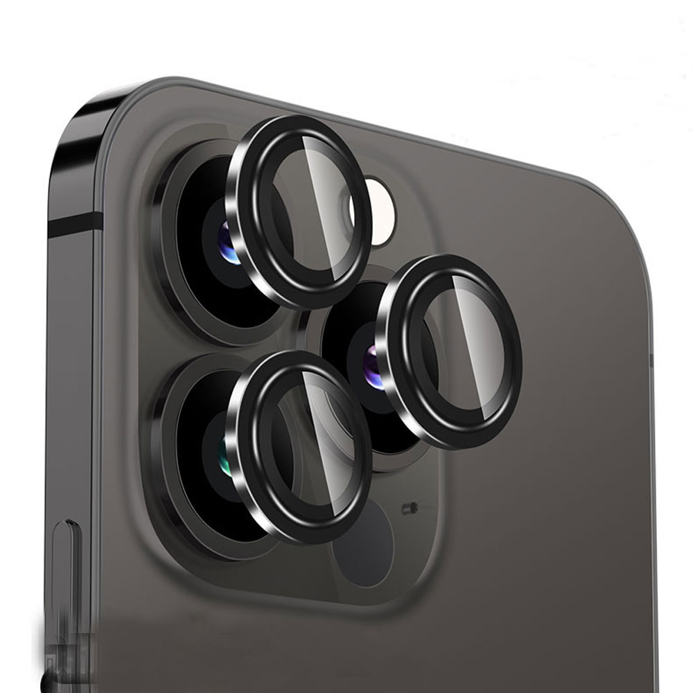 Metalowa osłona obiektywów szkło na aparat iPhone 11 Pro czarna