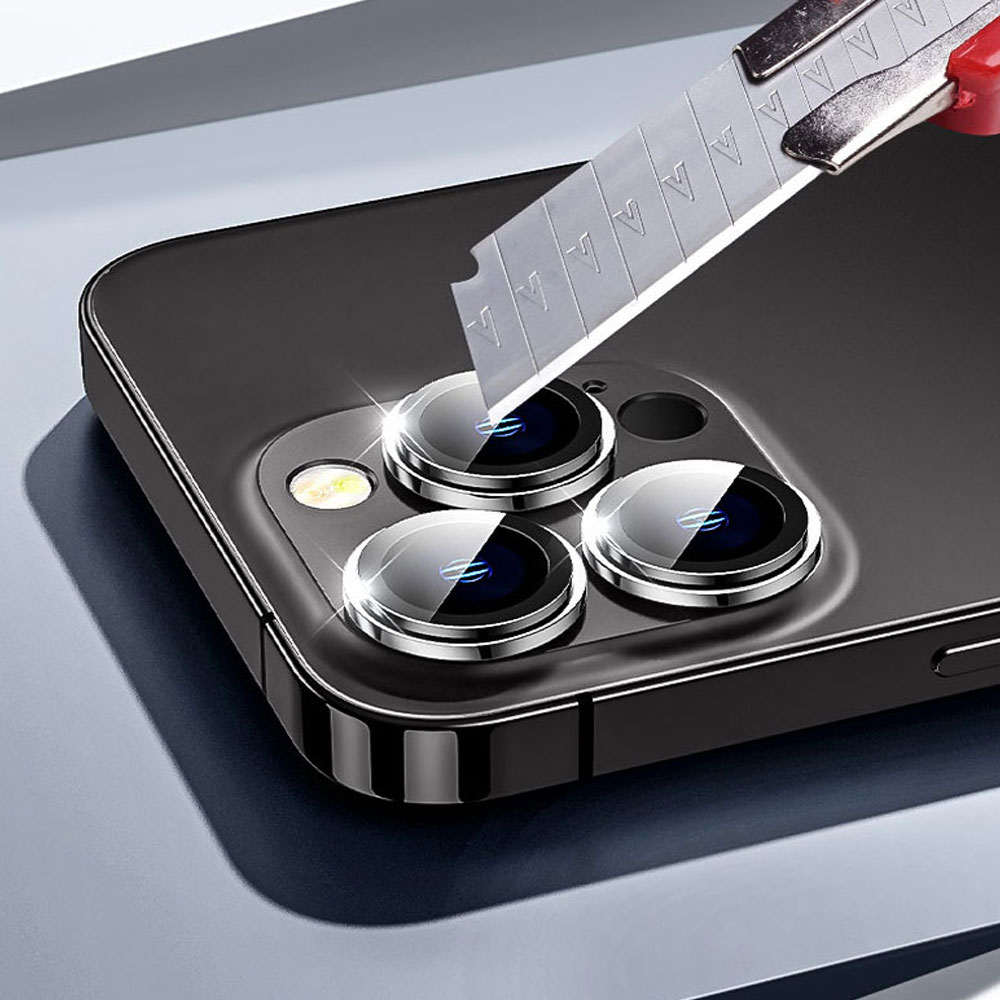 Metalowa osłona obiektywów szkło na aparat iPhone 11 Pro czarna