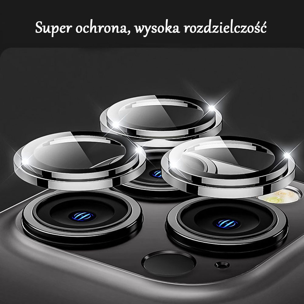 Metalowa osłona obiektywów szkło na aparat iPhone 11 Pro czarna