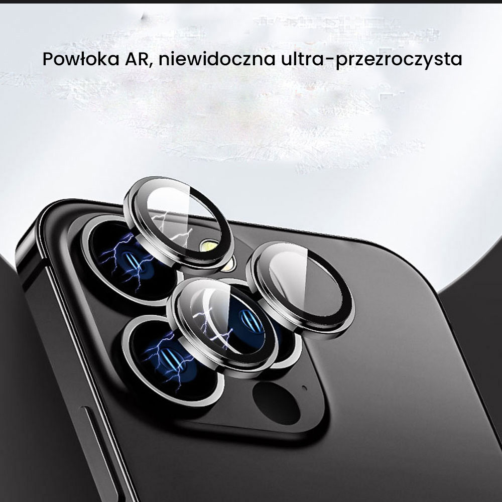 Metalowa osłona obiektywów szkło na aparat iPhone 11 Pro czarna