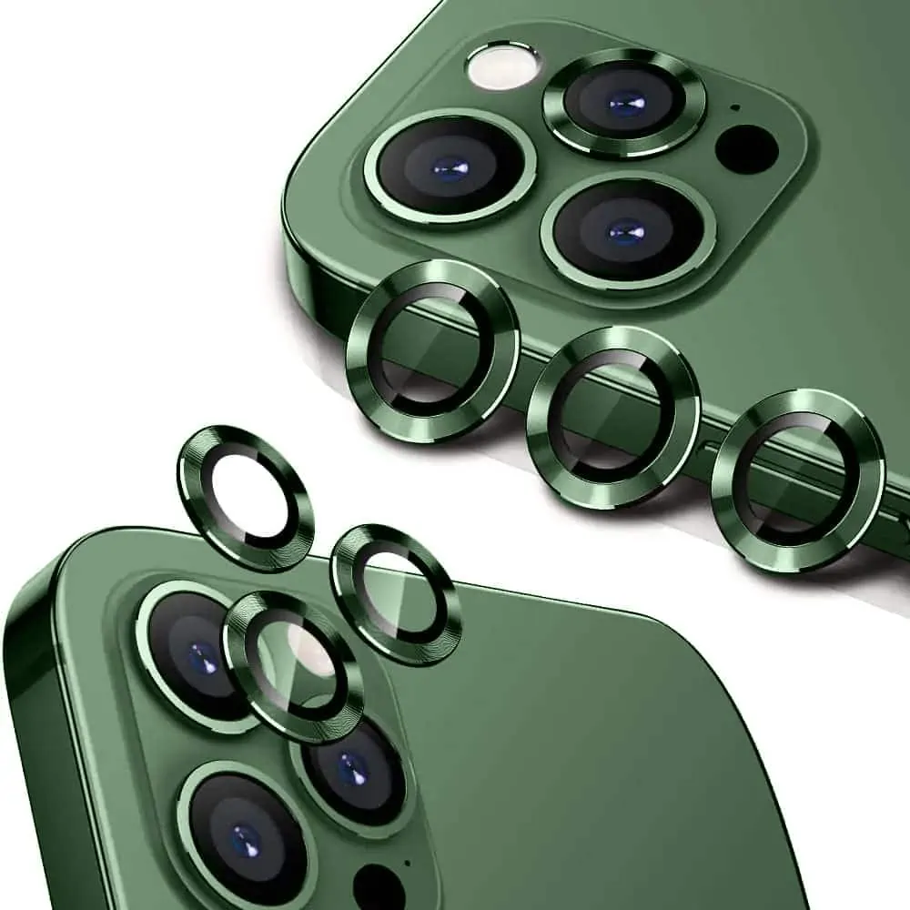 Metalowa osłona obiektywów szkło na aparat iPhone 13 Pro Max Alpejska zieleń