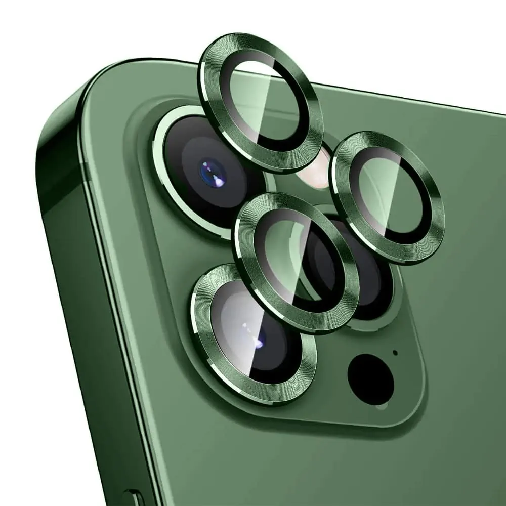 Metalowa osłona obiektywów szkło na aparat iPhone 13 Pro Max Alpejska zieleń