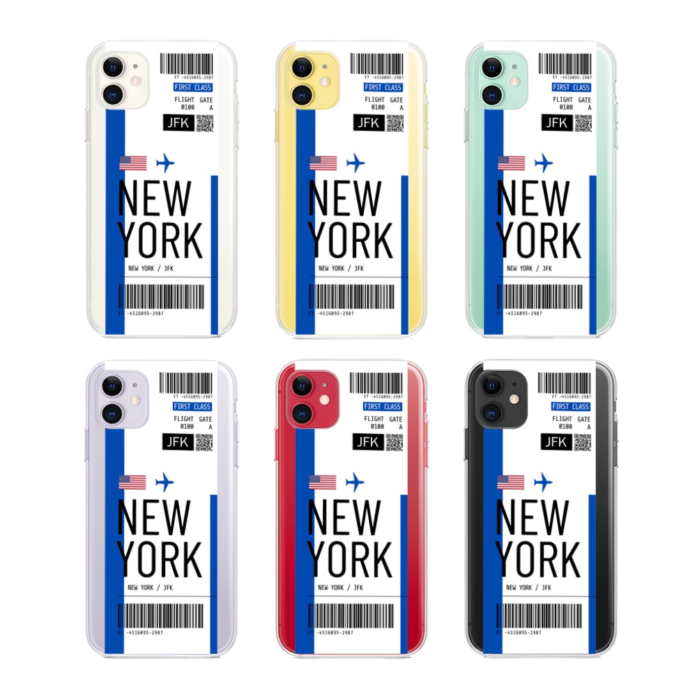 Etui do iPhone 11 z nadrukiem bilet lotniczy New York