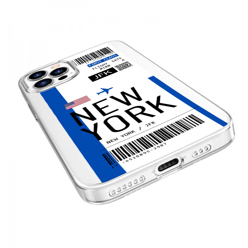 Etui do iPhone 12 Pro z nadrukiem bilet lotniczy New York