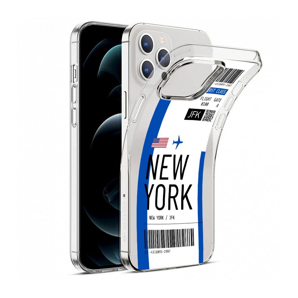 Etui do iPhone 12 Pro z nadrukiem bilet lotniczy New York