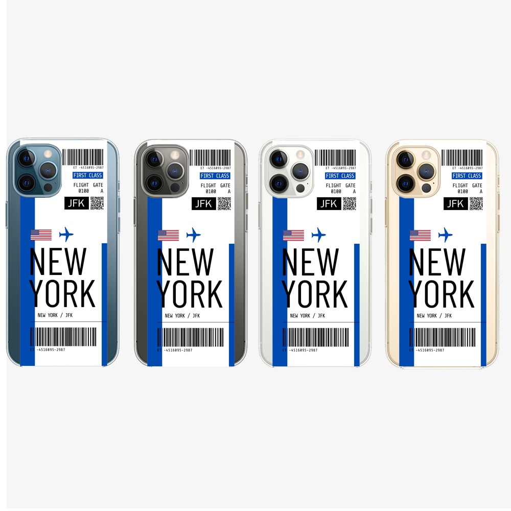 Etui do iPhone 12 Pro z nadrukiem bilet lotniczy New York
