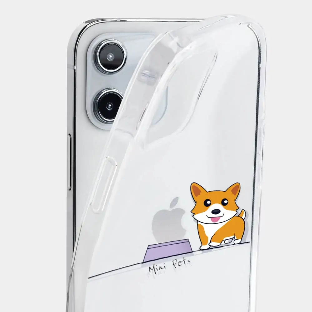Etui do iPhone 12 silikonowe przeźroczyste Mini Pets z nadrukiem, wesoły piesek